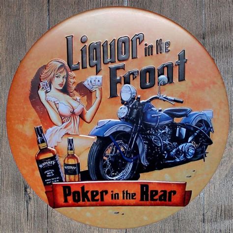 liquor up front poker in the rear sign